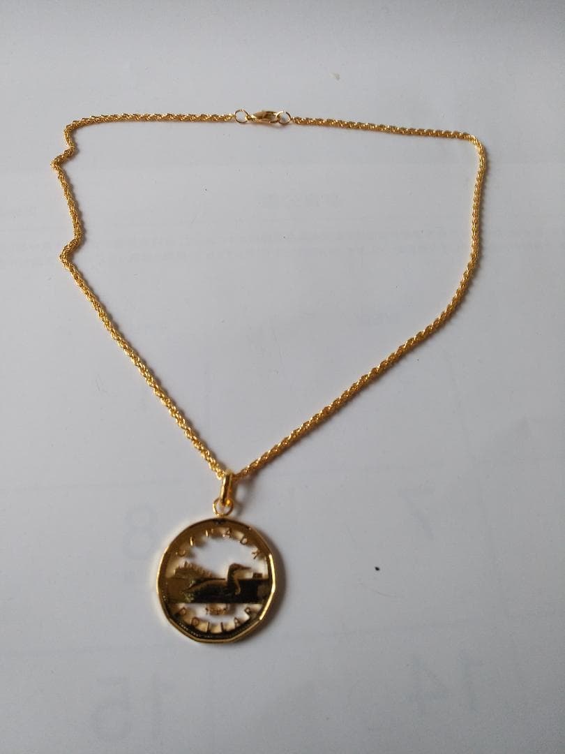 カナダ ルーニー カットアウト ペンダントトップ  金鍍金仕上 新品