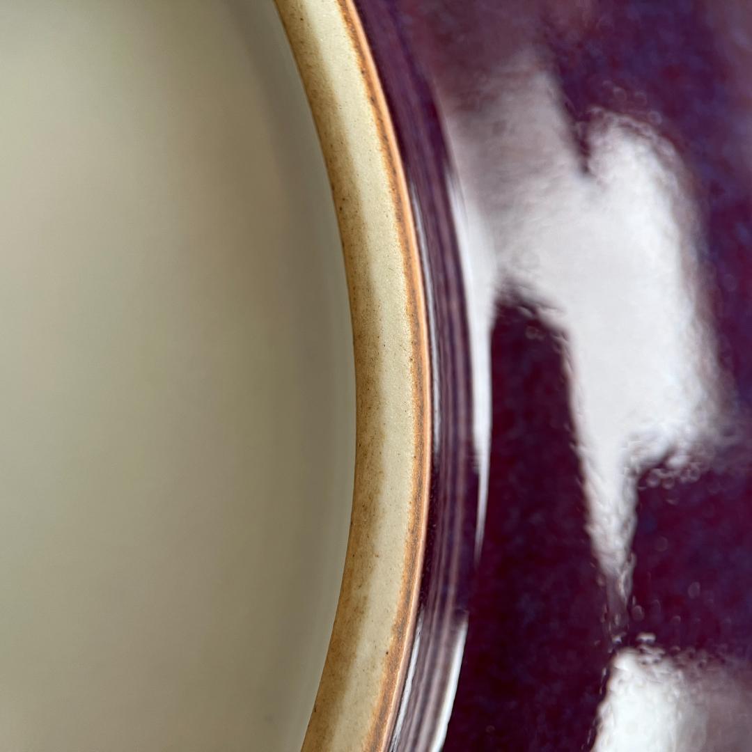 景徳鎮 鈞窯釉皿「建國瓷厰上海博物館 一九七二年」銘 φ23cm