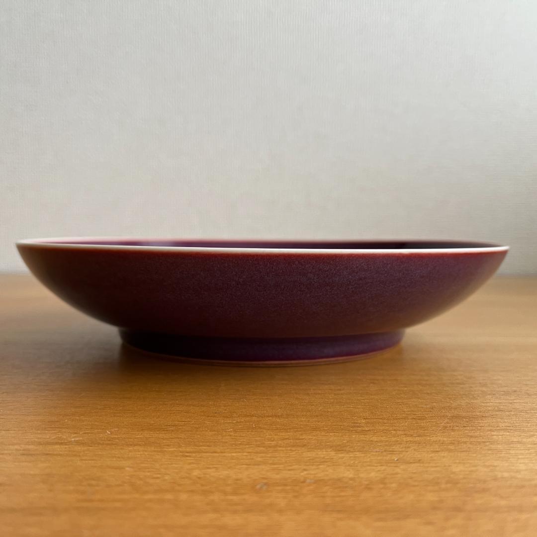 景徳鎮 鈞窯釉皿「建國瓷厰上海博物館 一九七二年」銘 φ23cm
