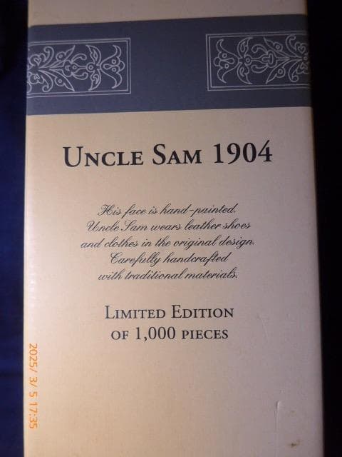 シュタイフのフェルトドール　世界限定1000体の復刻　アンクルサムです