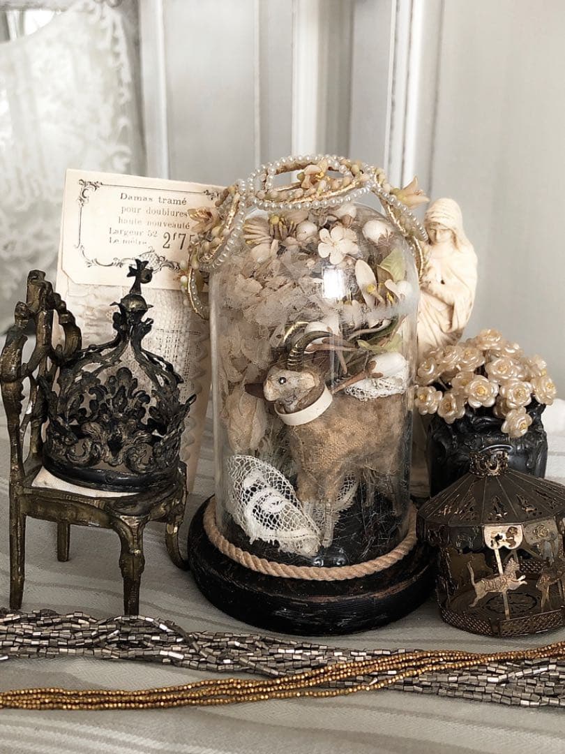 小さめサイズのガラスドーム  タイニー　ミニ　ブラック