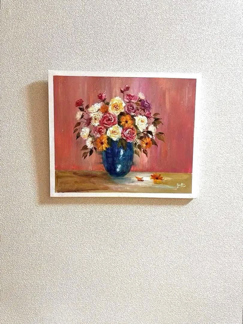 花の絵画 アクリル画