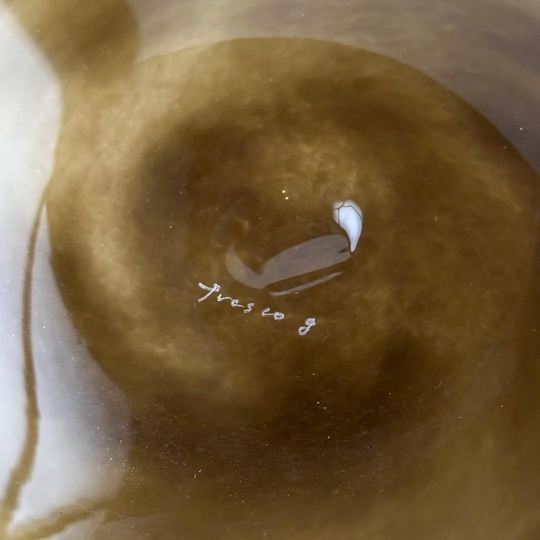 美品 fresco kasumi plate L green フレスコ カスミ