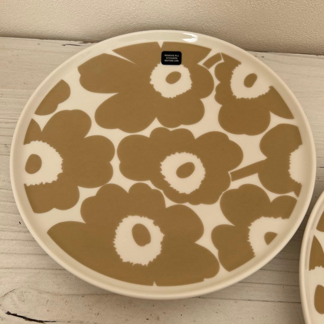 専用出品‪ෆ‪.*・゜マリメッコ プレート ペア 25cm ウニッコ ベージュ