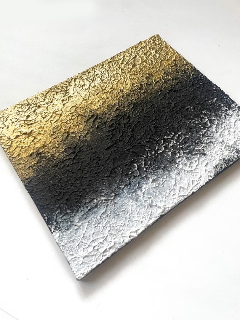 金の立体的な抽象画｜F3｜現代アート　絵画　テクスチャーアート　ニュアンスアート