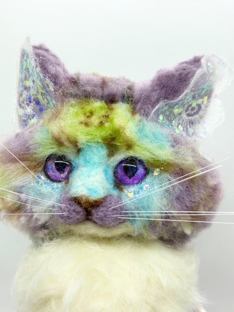 A猫 ファンシーな猫のアートドール【ハンドメイド 人形 猫 ぬいぐるみ