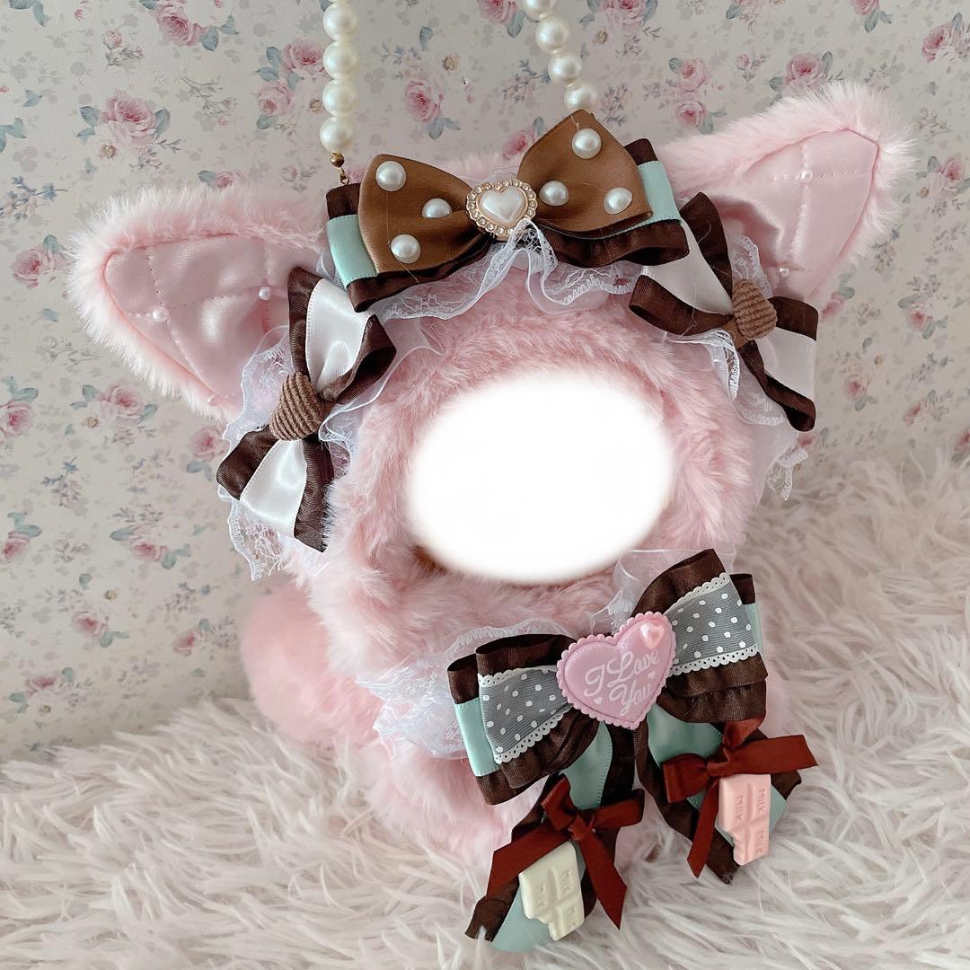 １６cm立ちぬい服♡バレンタインver.チョコミント♡ロリ姫系♡猫の着ぐるみ♡