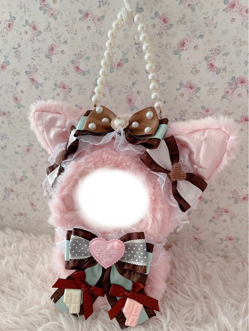 １６cm立ちぬい服♡バレンタインver.チョコミント♡ロリ姫系♡猫の着ぐるみ♡