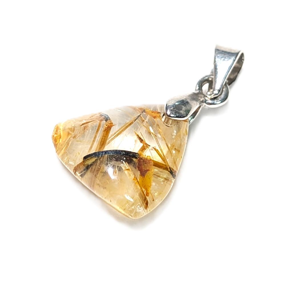 一点物【トライアングルスタールチル】最強ペンダント 太陽放射ルチル 18KGP