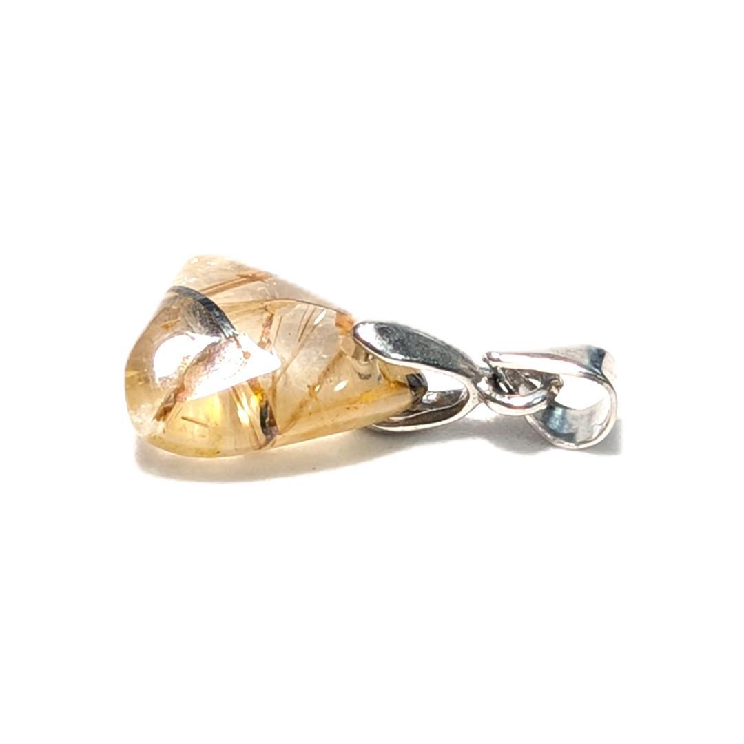 一点物【トライアングルスタールチル】最強ペンダント 太陽放射ルチル 18KGP