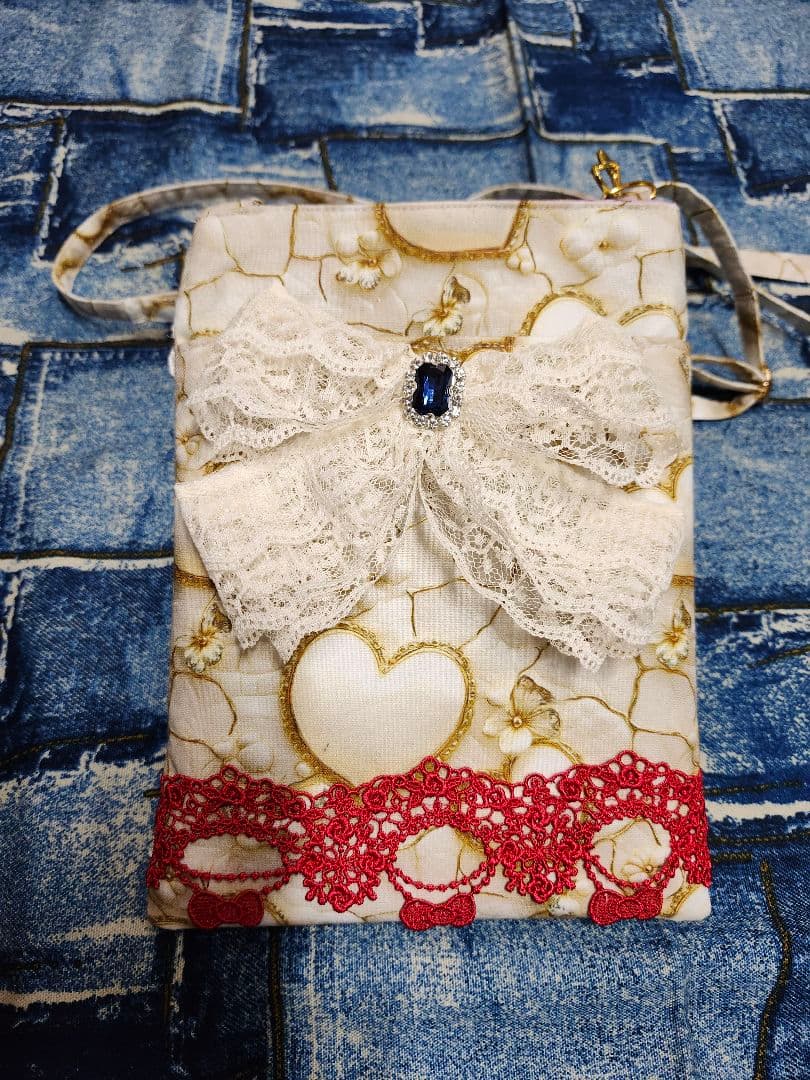ハンドメイド、うさぎパネル生地、スマホポーチ