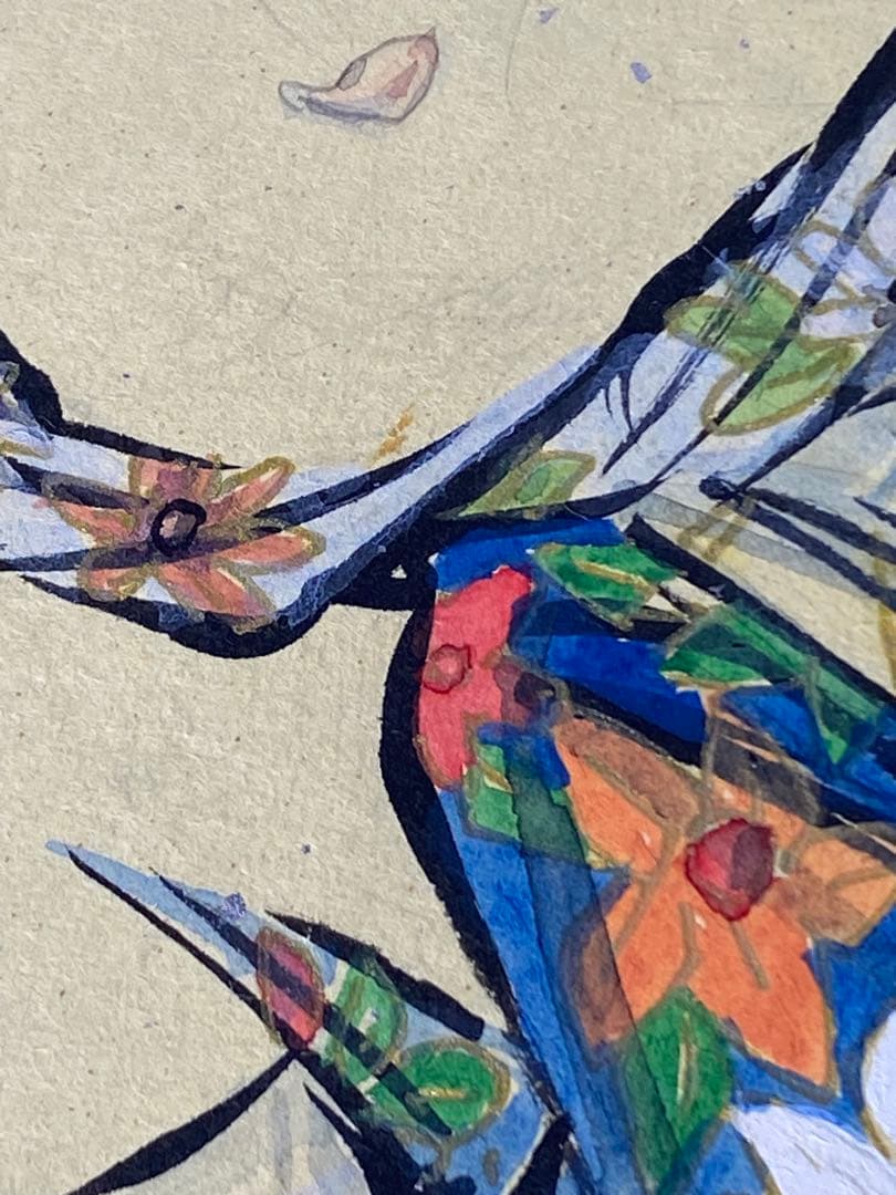 2888❣️近藤　大理　　絵画　　篳篥持つ飛天