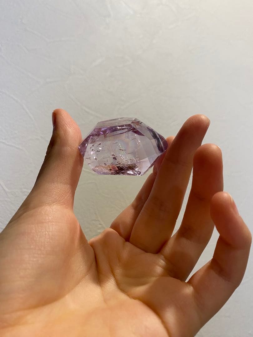 アメジスト　アメトリン　パワーストーン　置物 虹　高透明