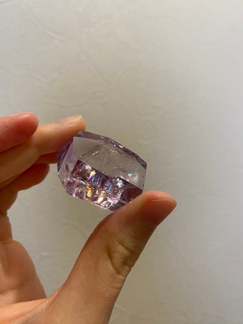 アメジスト　アメトリン　パワーストーン　置物 虹　高透明