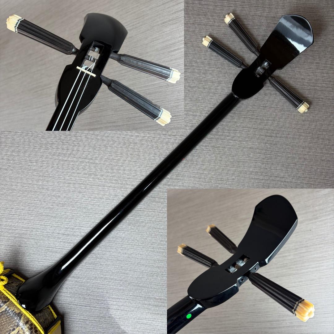 極美品✨沖縄三線 本蛇皮強化張り 池武当 新垣三線 ハードケース付 送料無料