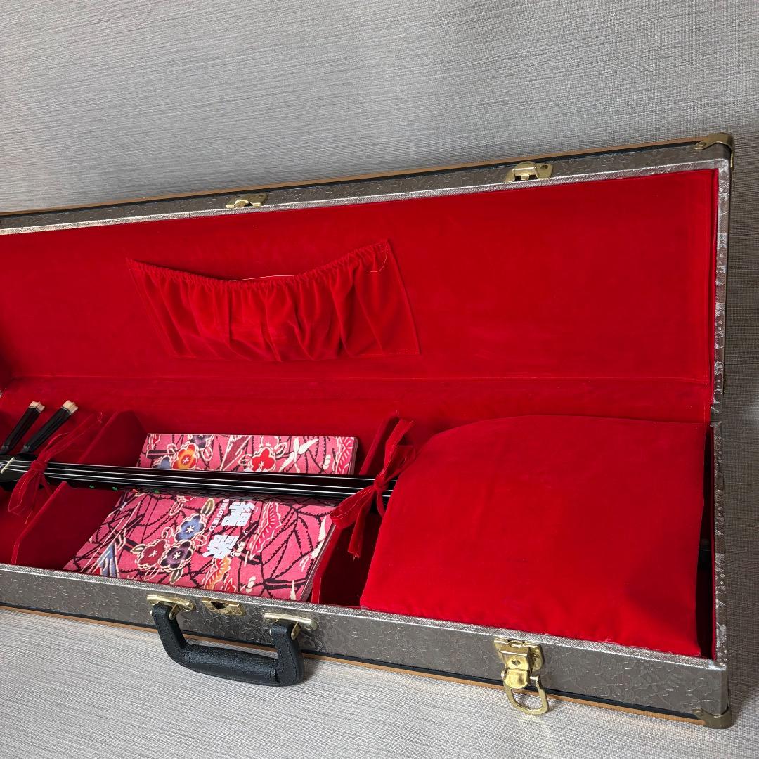 極美品✨沖縄三線 本蛇皮強化張り 池武当 新垣三線 ハードケース付 送料無料