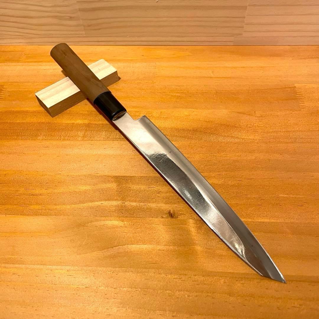 切付型柳刃包丁 7寸 21cm 柳刃 切付 鏡面に近い光沢 左 利きの方も使用可