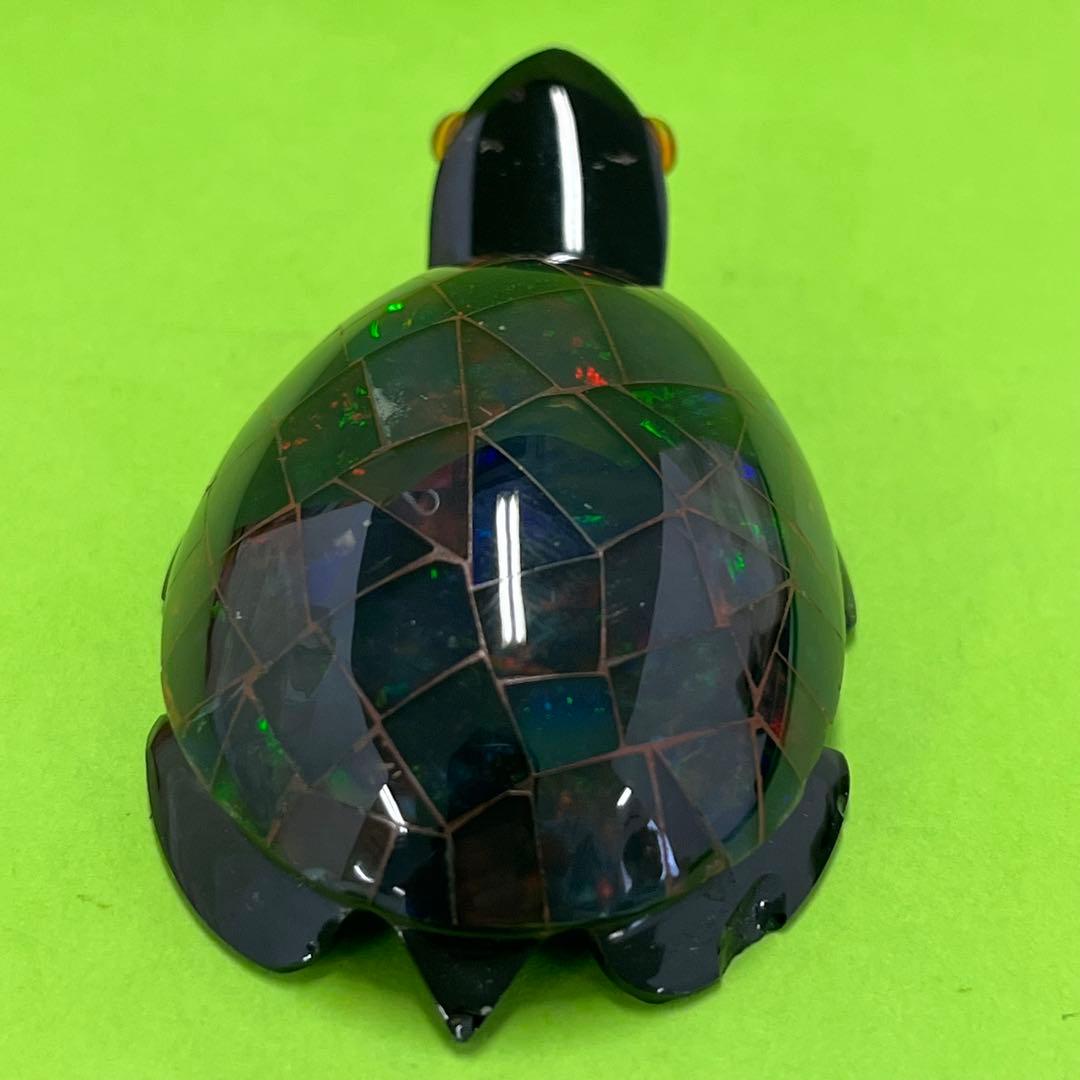オパール　亀　置物