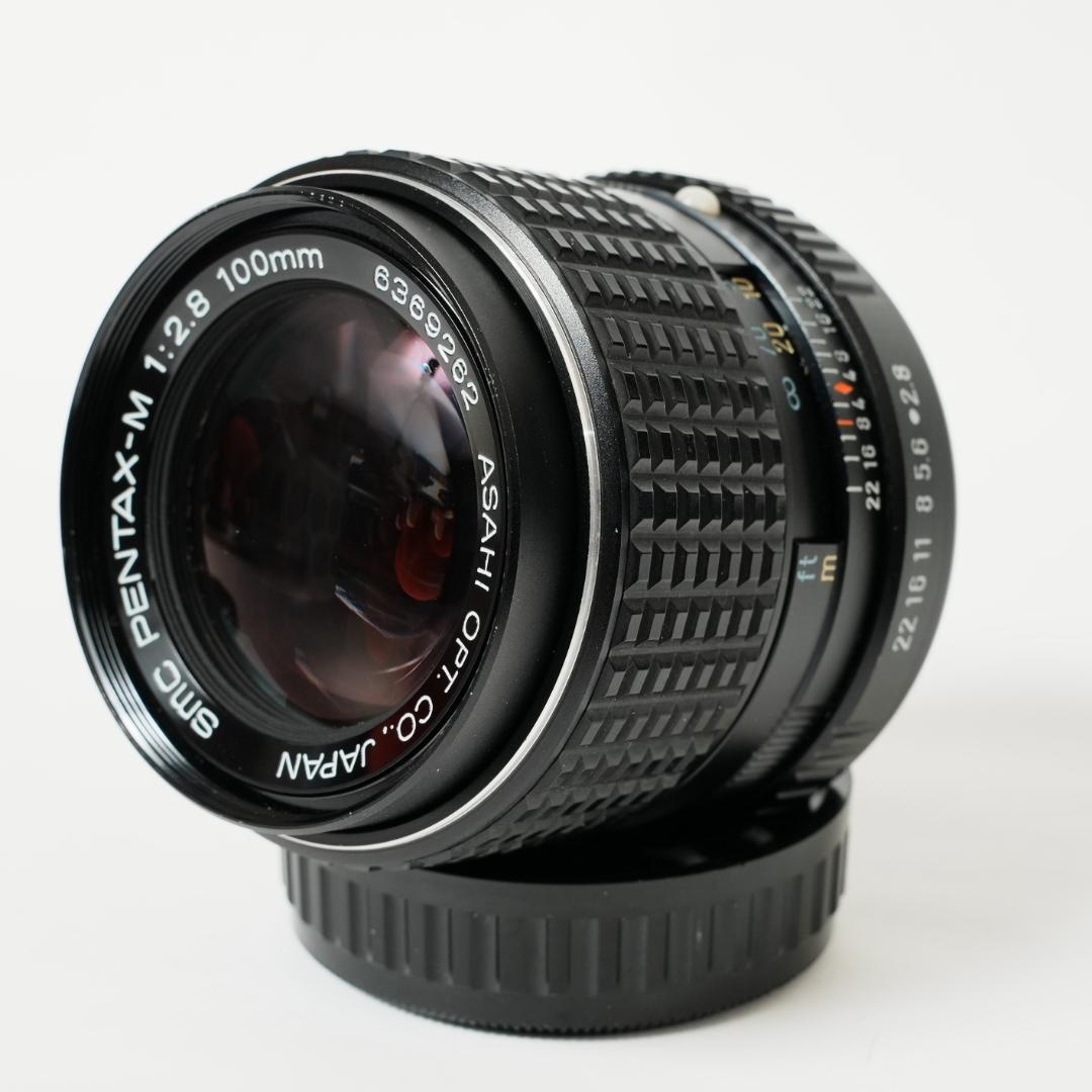 SMC PENTAX-M 100mm f2.8レンズ Kマウント前後キャップ付き