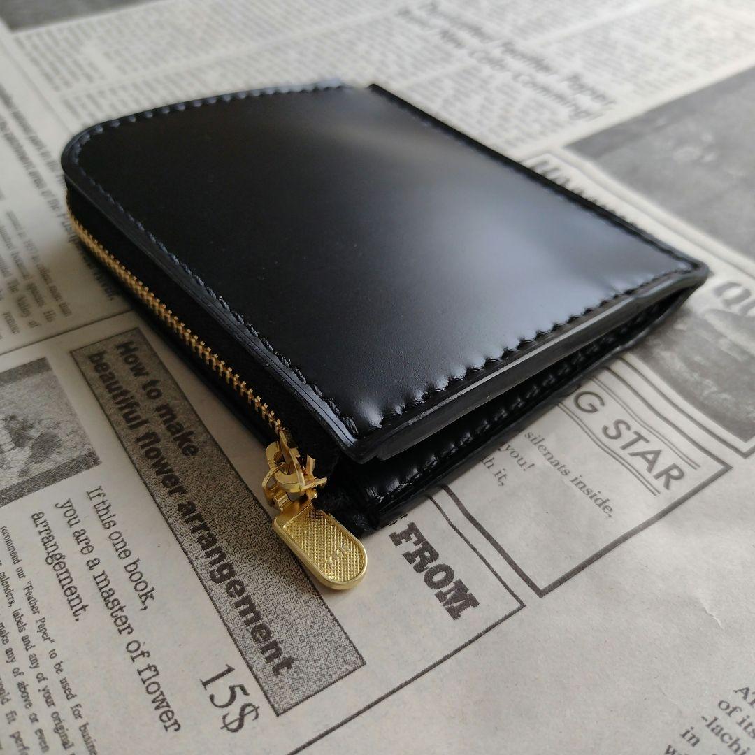 訳あり　総コードバン　L字ファスナー　財布　ハンドメイド