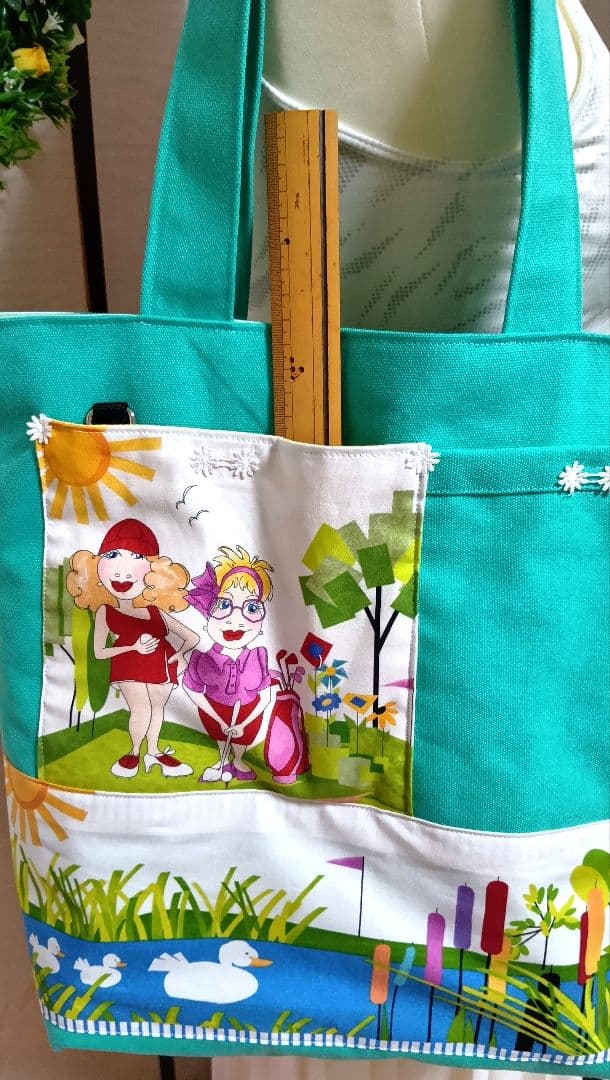 ロラライハリスパネル使用 超特大トートバッグ、ポケットいっぱいです♡