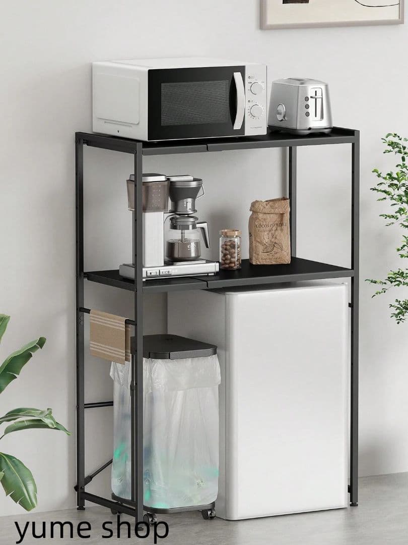 キッチンラック 横幅伸縮 60～80cm 高さ調節 収納力抜群