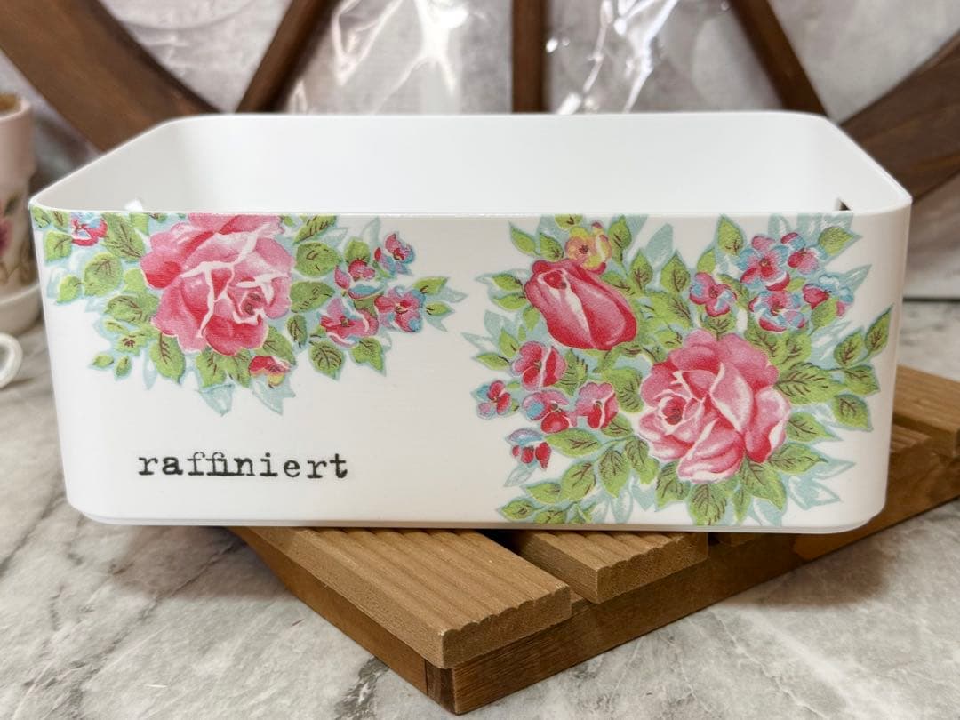 蓋付き収納BOX※積み重ね収納BOX※壁掛けミラー※薔薇雑貨※デコパージュ薔薇