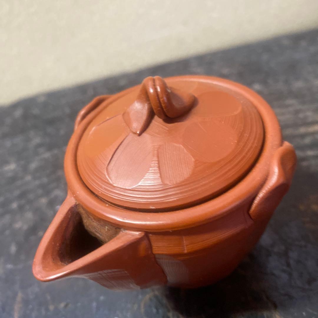 杉江木仙作　常滑急須 小型 朱泥　宝瓶　茶注A
