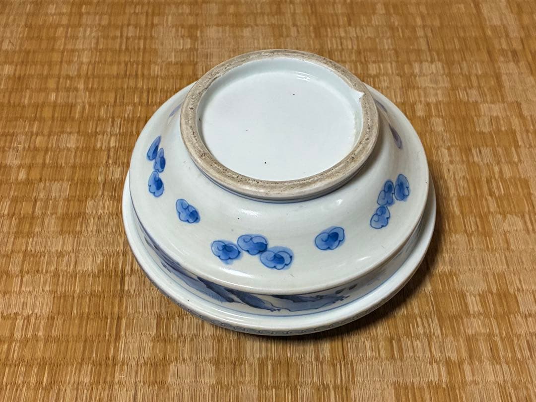 古伊万里 伊万里 染付 風景紋 蓋物 時代物