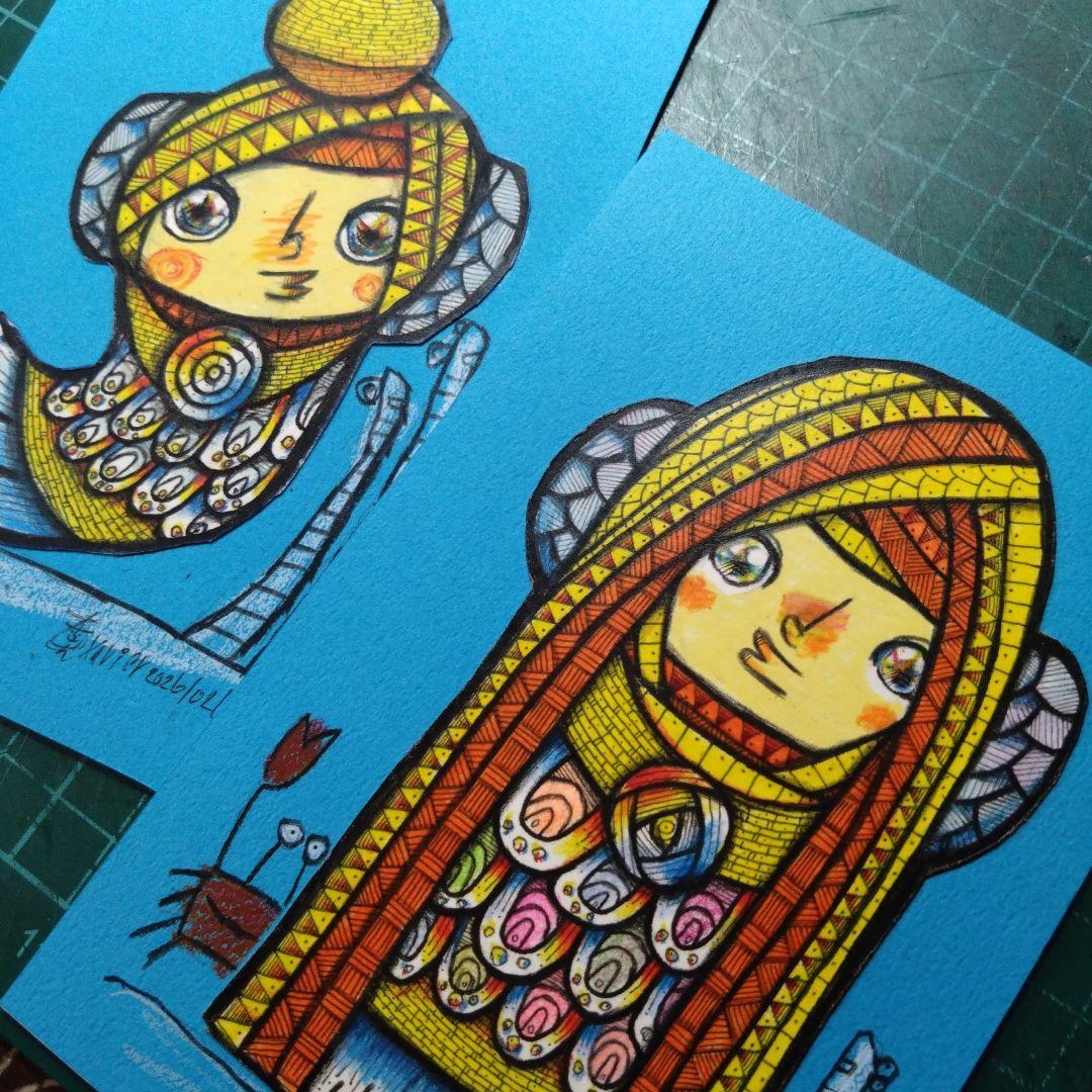 【ザビちゃん】【原画肉筆】アマビエさま2026（02）