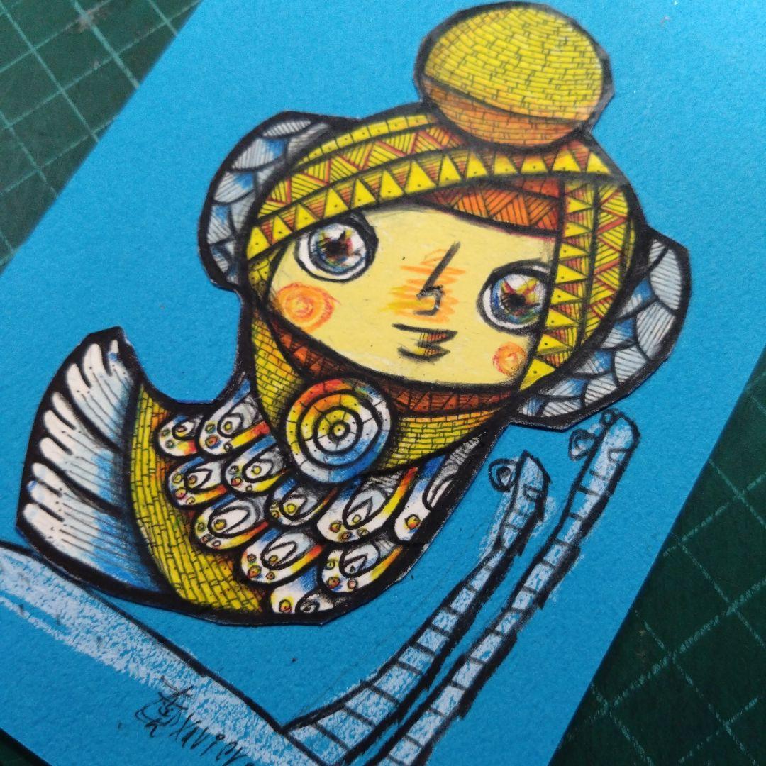 【ザビちゃん】【原画肉筆】アマビエさま2026（02）