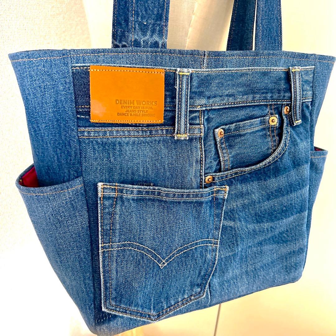 Sweet Sweetさまオーダー。デニムリメイク トートバッグ【ハンドメイド】