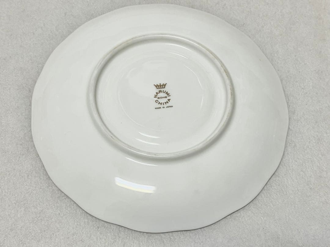 【ナルミ陶器】ミラノ カップ＆ソーサー２客 青花×七宝 金彩 花リム