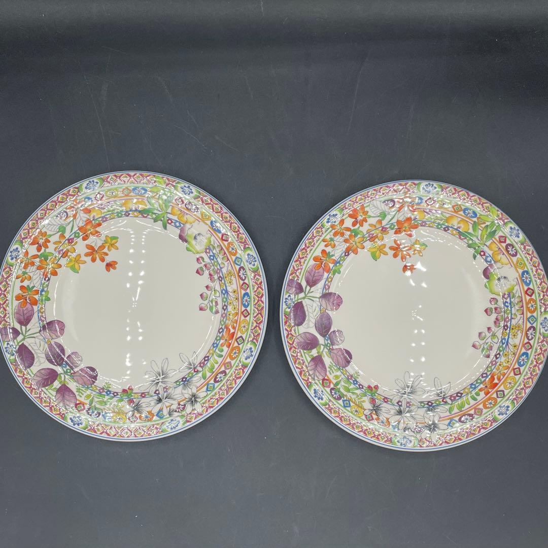 美品　ジアン　バカテル　プレート21.8㎝　フランス　ボタニカル　2枚セット