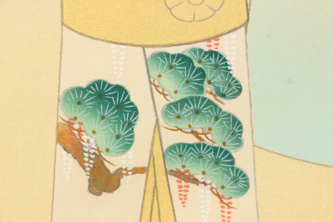 No5418掛軸　豊田紅陽　「御雛」　立雛図　絹本着色　共箱　桃の節句　送料無料