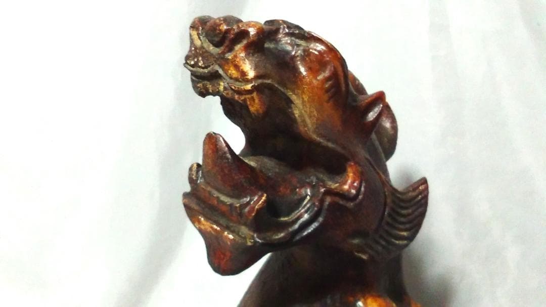 【 祥獣カイチ 】　瑞獣・聖獣　石造　14.5kg　アンティーク