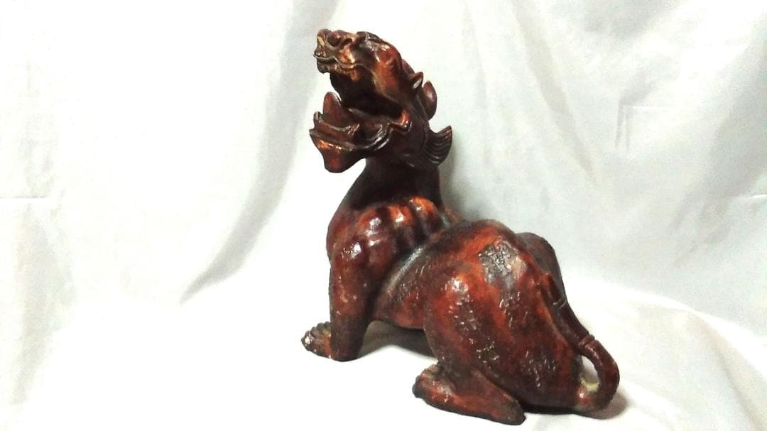 【 祥獣カイチ 】　瑞獣・聖獣　石造　14.5kg　アンティーク