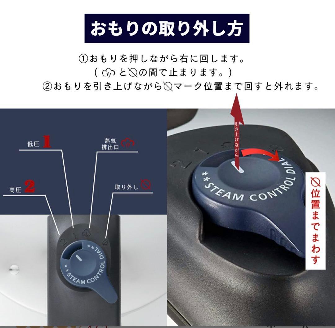 パール金属公式　圧力鍋 クイックエコ ガス火対応 IH対応　5.5L 8号炊き