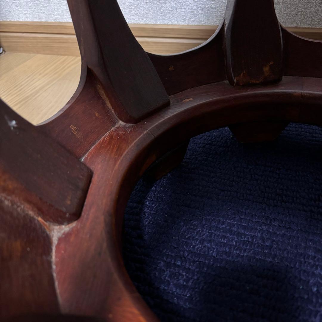 【美品】花梨 無垢 螺鈿細工 丸椅子 スツール 腰掛け 中国美術 工芸品