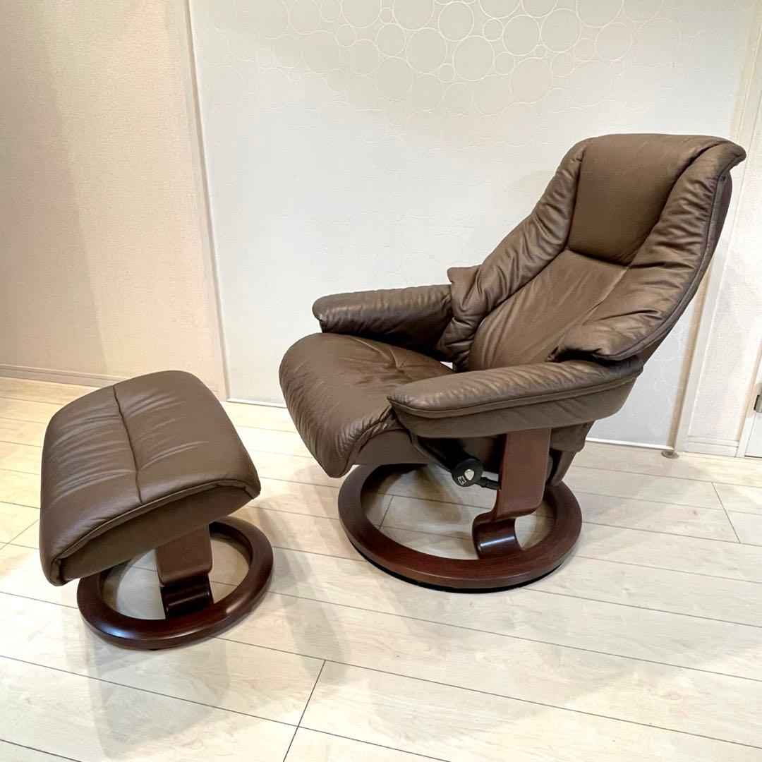 【美品】EKORNES ストレスレスチェア 本革 チェア★オットマン別売り M