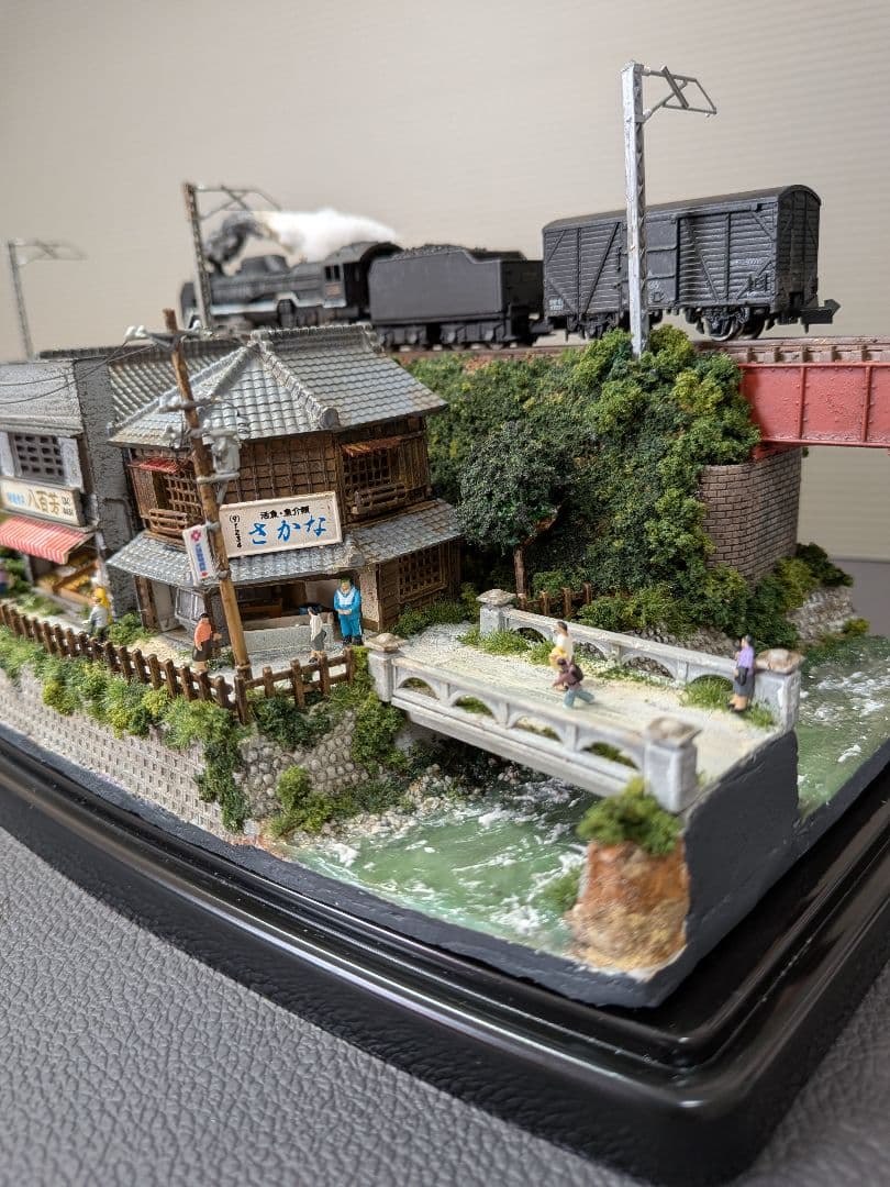 No.68鉄道Nゲージジオラマ汽車、路面電車、車付き