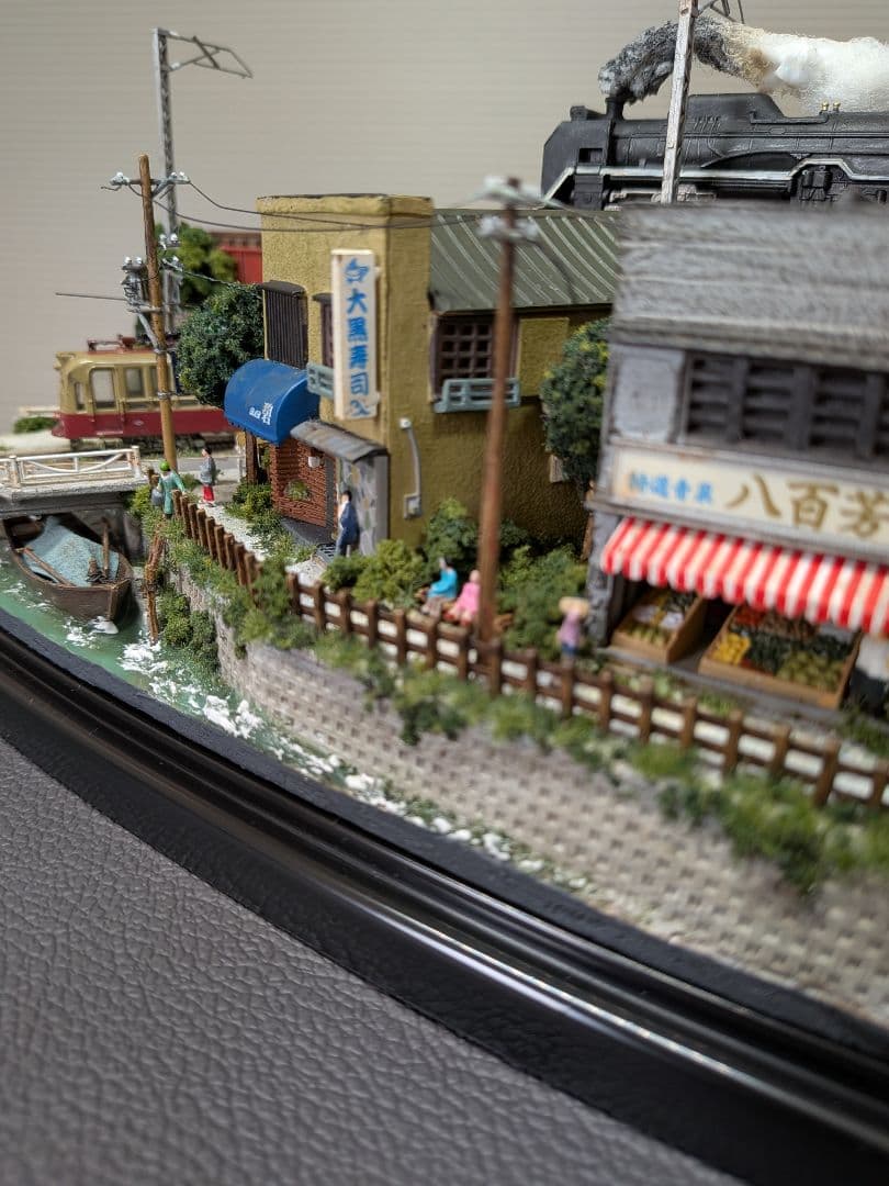 No.68鉄道Nゲージジオラマ汽車、路面電車、車付き