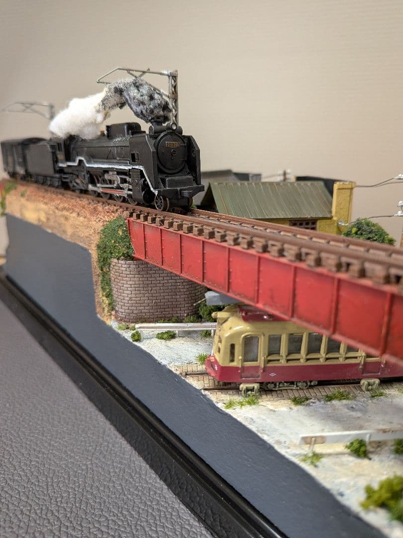 No.68鉄道Nゲージジオラマ汽車、路面電車、車付き