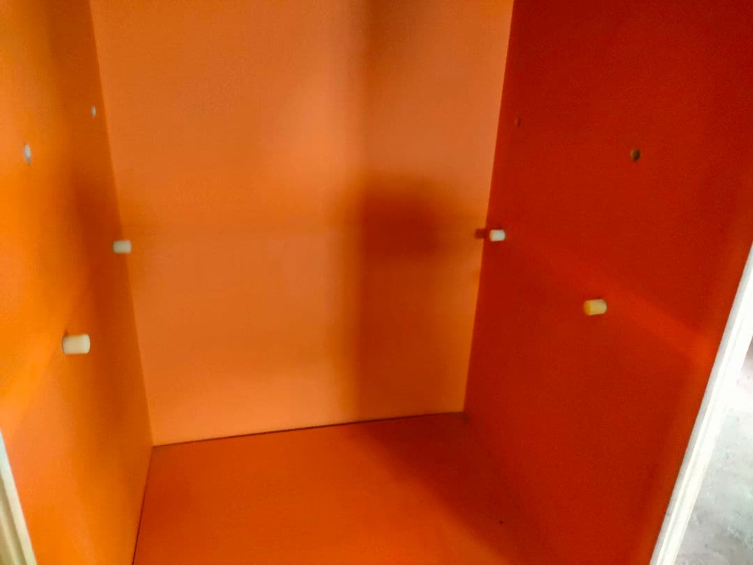 スリムラック レトロポップ　オレンジ　イエロー 昭和当時物　縦長シェルフ