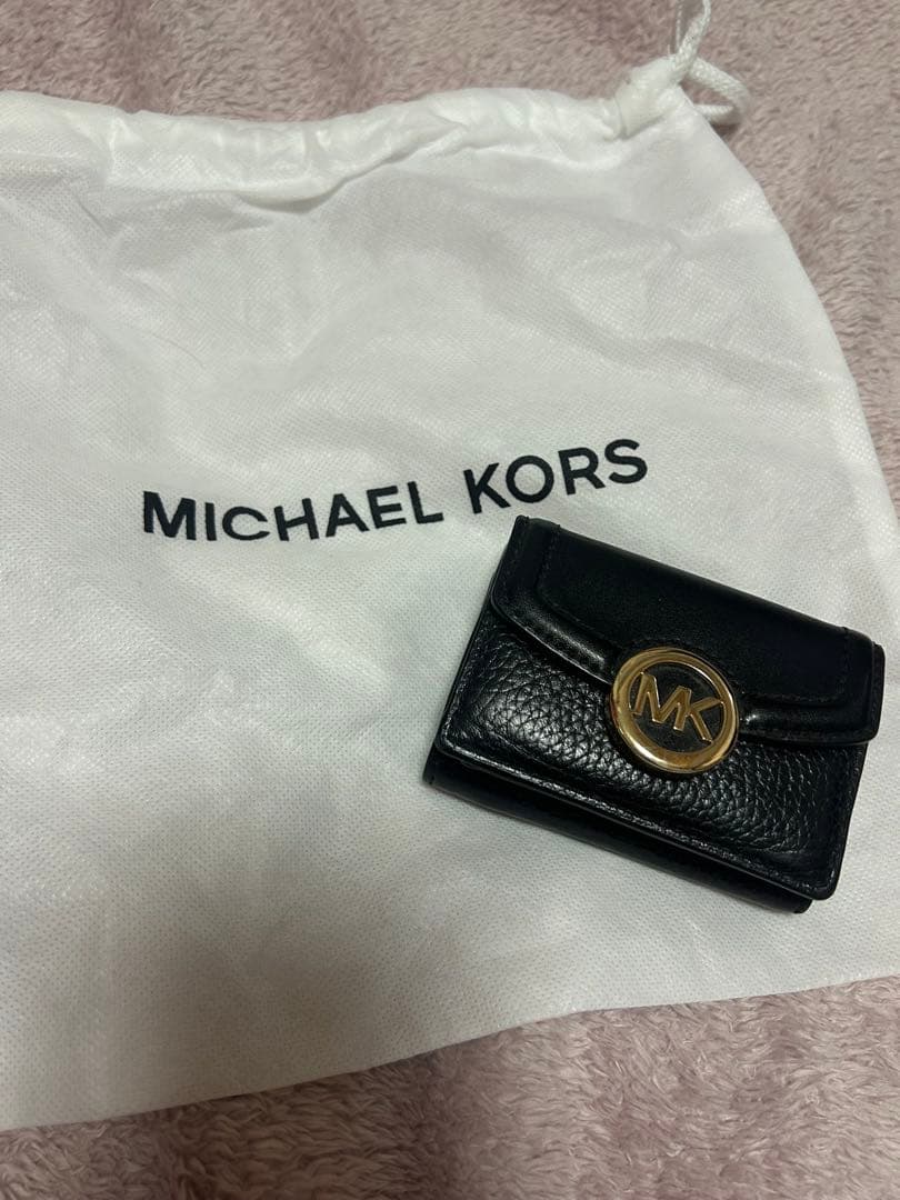 MICHAEL KORS 黒 ミニ財布 MKロゴ