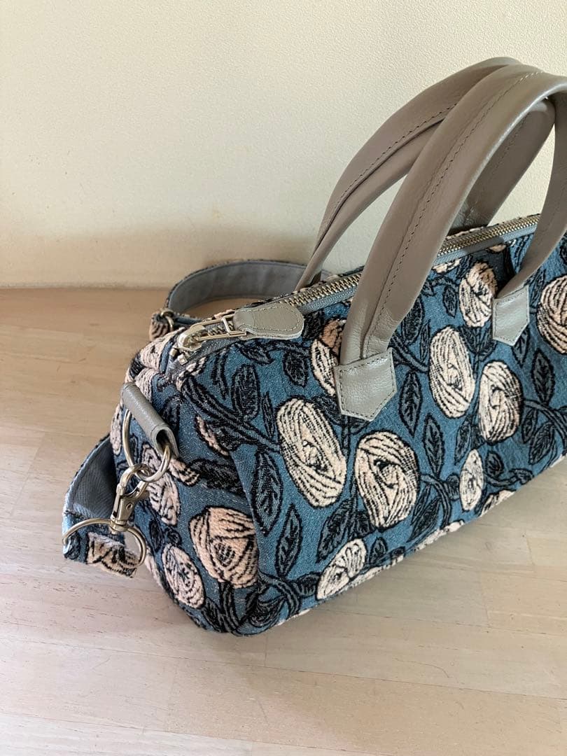rosy blueロールボストン　ハンドメイド　ミナペルホネン