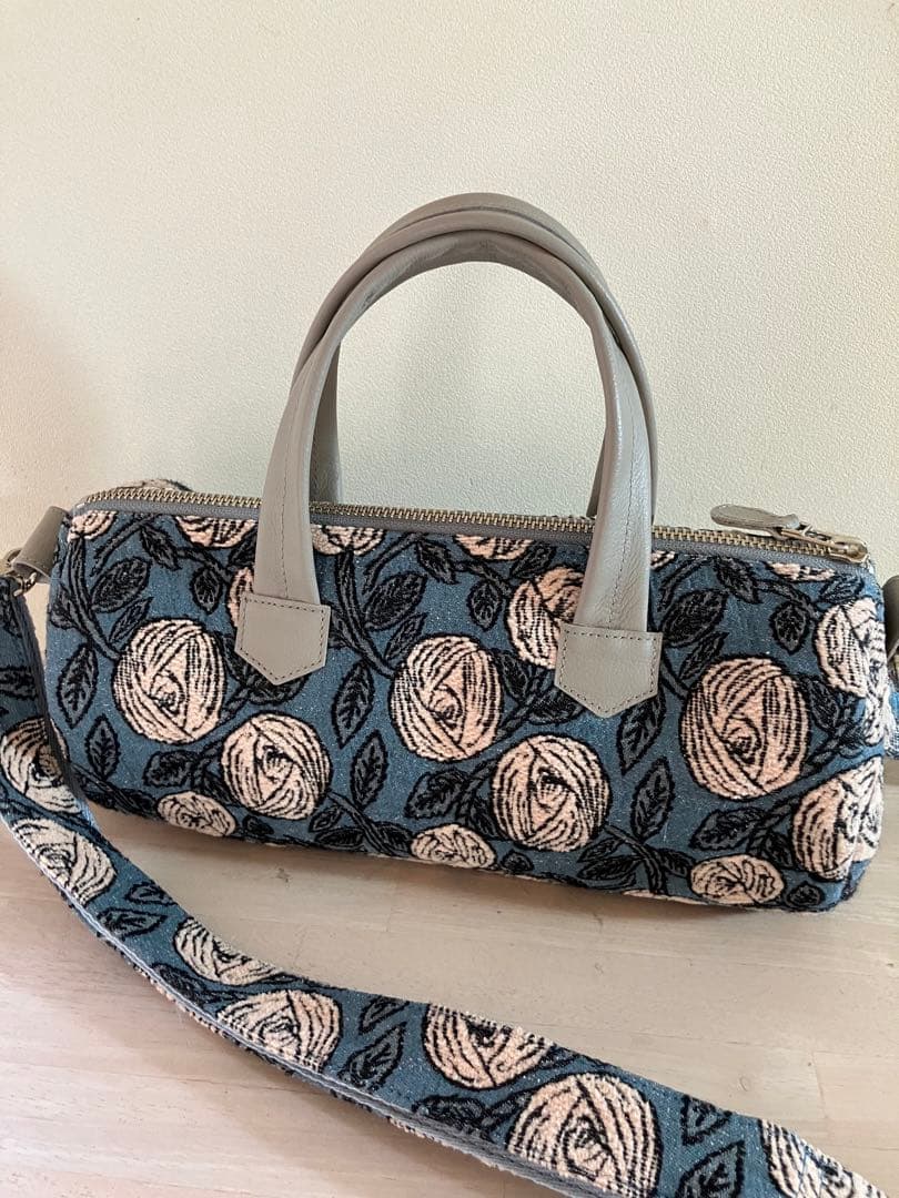 rosy blueロールボストン　ハンドメイド　ミナペルホネン
