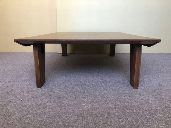 ☆ サンプル品 135cm ウォールナット材 お洒落な形の折脚テーブル☆