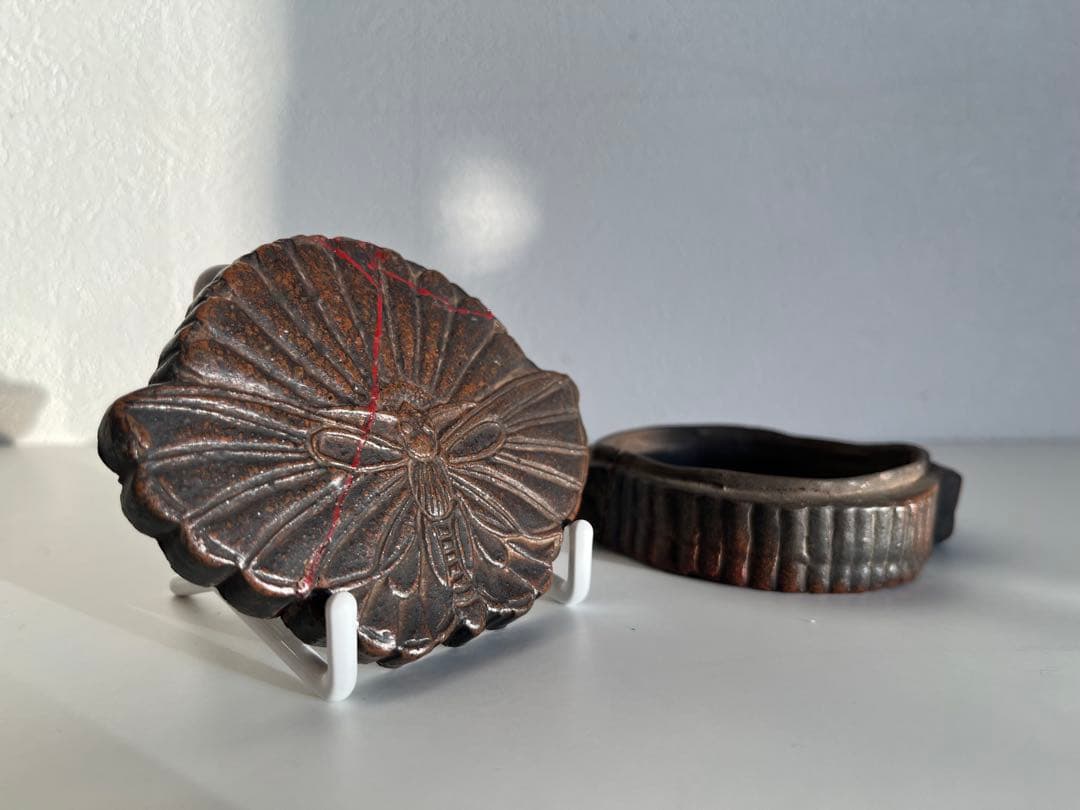 古備前 蝶形香合【直しあり】