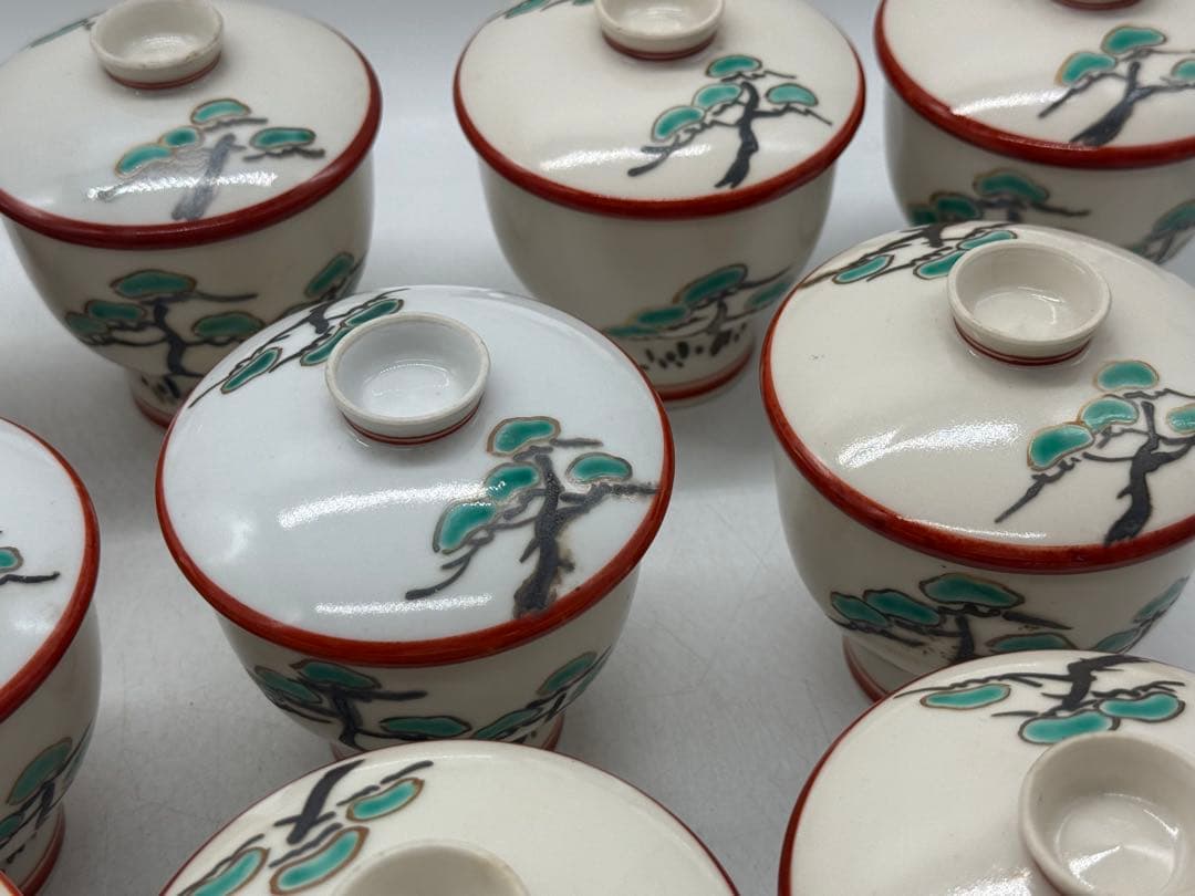 眞葛　腰高茶碗蒸しお碗20個　木箱付　懐石料理　送料込み260205